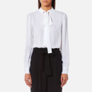MICHAEL MICHAEL KORS Women's Grommet Neck Tie Blouse - White
