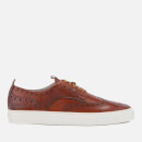 Grenson Men's Sneaker 3 Hand Painted Leather Trainers - Tan