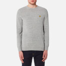 Lyle & Scott Men's Crew Neck Cotton Linen Knitted Jumper - Light Grey Marl