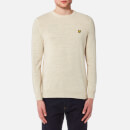 Lyle & Scott Men's Crew Neck Cotton Linen Knitted Jumper - Oatmeal Marl