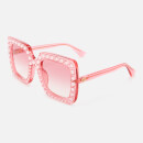 Gucci Women's Large Square Frame Sunglasses - Pink