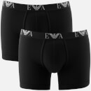 Emporio Armani Men's 2 Pack Cotton Stretch Boxer Shorts - Nero
