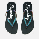 Superdry Women's Super Sleek Flip Flops - Black/Petrol