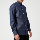 Eton Men's Contemporary Fit Pin Dot Under Collar Shirt - Navy
