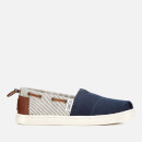 TOMS Kids' Biminis Canvas Slip-On Pumps - Navy/Stripes