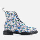 Dr. Martens Castel Canvas Finn Print Lace Low Boots - Blue/White