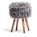 Royal Dream Grey Sheepskin Stool