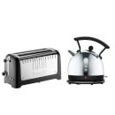 Dualit Dome Kettle and 4 Slice Long Slot Toaster Bundle - Black