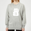 Lucky Cat Women's Sweatshirt - Grey