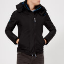 Superdry Men's Technical Hood Pop Zip Wndcheater Jacket - Black/Super Denby