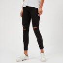J Brand Women's 8227 Mid Rise Cropped Skinny Jeans - Black Mercy