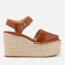 Castañer Women's Enea Leather Wedged Sandals - Cuero