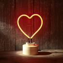 Lumosnap Red Neon Heart Table Lamp
