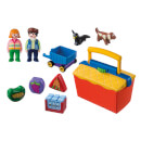 Playmobil 1.2.3 Take Along Market Stall with Carry Handle and Shape Sorting Function (9123)