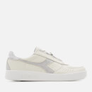 Diadora Women's B.Elite I Grained Leather Trainers - White/Silver