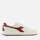 Diadora Men's B.Elite L Grained Leather Trainers - White/Tibetan Red