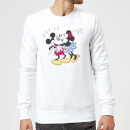 Disney Mickey Mouse Minnie Kiss Sweatshirt - White