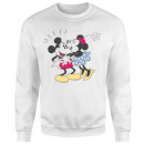 Disney Mickey Mouse Minnie Kiss Sweatshirt - White
