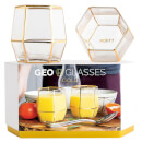 Geo Glass Tumblers - Gold (Set of 2)