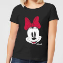 Disney Mickey Mouse Minnie Face Women's T-Shirt - Black