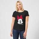 Disney Mickey Mouse Minnie Face Women's T-Shirt - Black