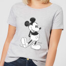 Disney Mickey Mouse Classic Kick B&W Women's T-Shirt - Grey