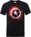 Marvel Avengers Assemble Captain America Art Shield Badge T-Shirt - Black