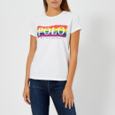 Polo Ralph Lauren Women's Rainbow Printed Logo T-Shirt - White