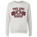 This Girl Loves Her Boxer Women's Sweatshirt - White