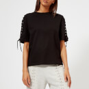 McQ Alexander McQueen Women's Laced Long Sleeve Top - Darkest Black