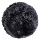 Royal Dream Black Sheepskin Stool