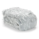 Catherine Lansfield Metallic Fur Throw - Silver - 130 x 170cm