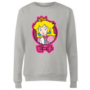 Nintendo Super Mario Peach Kanji Women's Sweatshirt - Grey