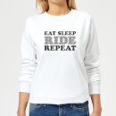 Eat Sleep Ride Repeat Women's Sweatshirt - White