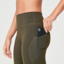 Power Mesh Leggings - Dark Khaki - XS - Dark Khaki