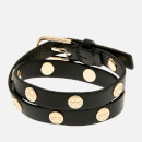Tory Burch Women's Double Wrap Logo Stud Bracelet - Black/Gold