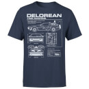 Back to the Future DeLorean Schematic T-shirt - Navy