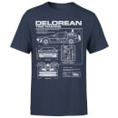 Back to the Future DeLorean Schematic T-shirt - Navy