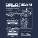 Back to the Future DeLorean Schematic T-shirt - Navy