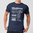 Back to the Future DeLorean Schematic T-shirt - Navy
