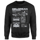 Back to the Future DeLorean Schematic Trui - Zwart