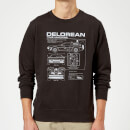 Back to the Future DeLorean Schematic Trui - Zwart