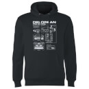 Back to the Future DeLorean Schematic Hoodie - Zwart