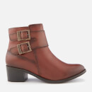 Barbour International Women's Inglewood Leather Buckle Heeled Ankle Boots - Tan