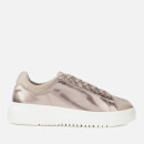 Emporio Armani Women's Icon Mirror Flatform Trainers - Porpoise/Desert Taupe