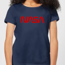 NASA Worm Red Logotype Women's T-Shirt - Navy
