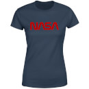 NASA Worm Red Logotype Women's T-Shirt - Navy