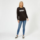 NASA Worm White Logotype Women's Sweatshirt - Black