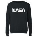 NASA Worm White Logotype Women's Sweatshirt - Black