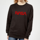 NASA Worm Red Logotype Women's Sweatshirt - Black